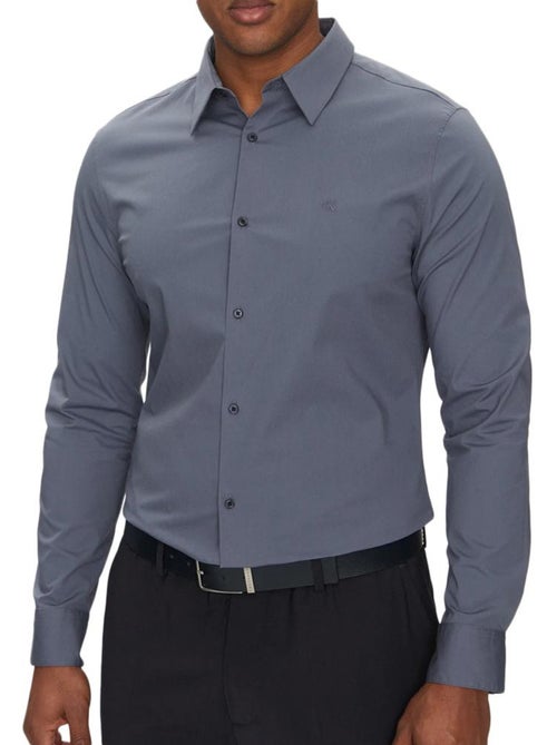 Calvin Klein Jeans Effen Donkergrijs Herenoverhemd - Kiabi Calvin Klein Jeans Effen Donkergrijs Herenoverhemd - Kiabi