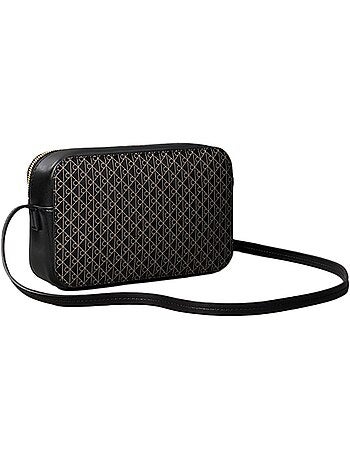 Calvin klein jeans emblem aop elongated zwarte crossbody tas voor dames