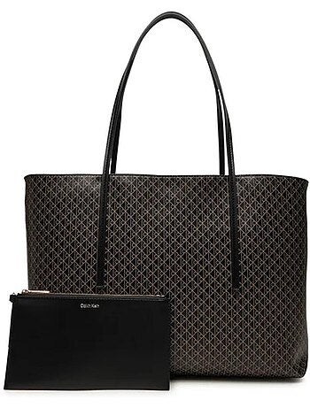 Calvin klein jeans emblem aop tote dames shopper zwart