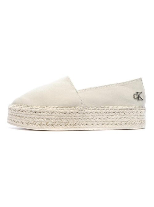 Calvin Klein Jeans Flatform Espadrilles voor Dames - Ecru - Kiabi Calvin Klein Jeans Flatform Espadrilles voor Dames - Ecru - Kiabi
