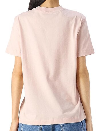 Calvin klein jeans geborduurd t-shirt roze voor dames