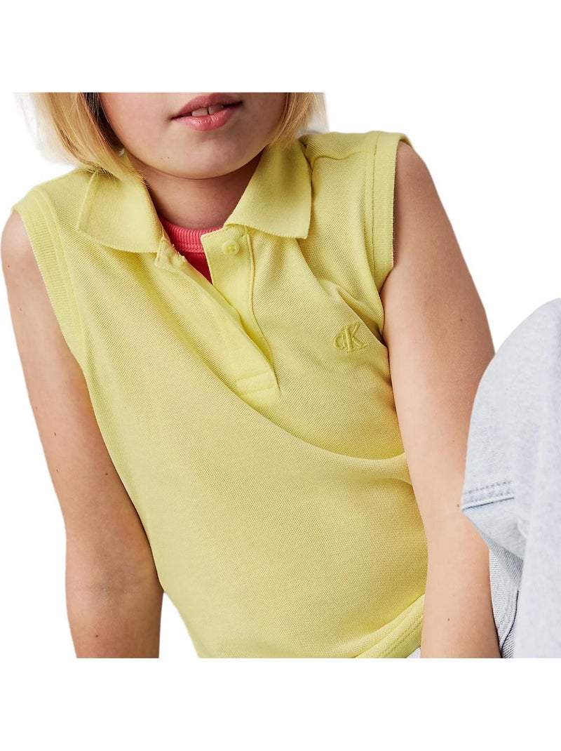 Calvin Klein Jeans Gele Polo met Korte Mouwen voor Meisjes Geel - Kiabi