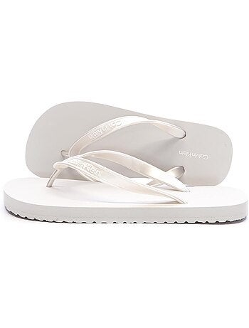 Calvin klein jeans dames slippers wit tpu metallic