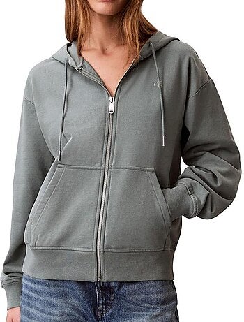 Calvin klein jeans groene hoodie met rits voor dames
