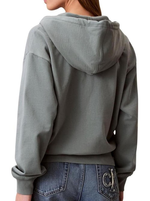 Calvin Klein Jeans Groene Hoodie met Rits voor Dames - Kiabi Calvin Klein Jeans Groene Hoodie met Rits voor Dames - Kiabi