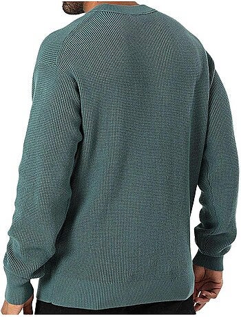 Calvin klein jeans groene wafelgebreide trui voor heren