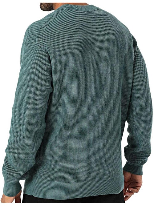 Calvin Klein Jeans Groene Wafelgebreide Trui voor Heren - Kiabi Calvin Klein Jeans Groene Wafelgebreide Trui voor Heren - Kiabi