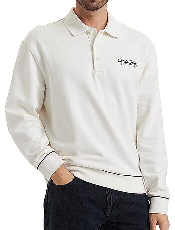 Calvin klein jeans heren beige terry sweatshirt