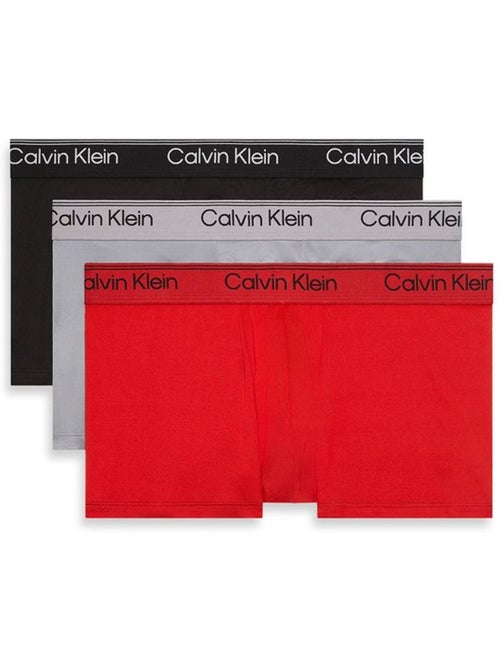 Calvin Klein Jeans Heren Boxershorts - 3-Pack Zwart/Rood Low Rise Trunk - Kiabi Calvin Klein Jeans Heren Boxershorts - 3-Pack Zwart/Rood Low Rise Trunk - Kiabi