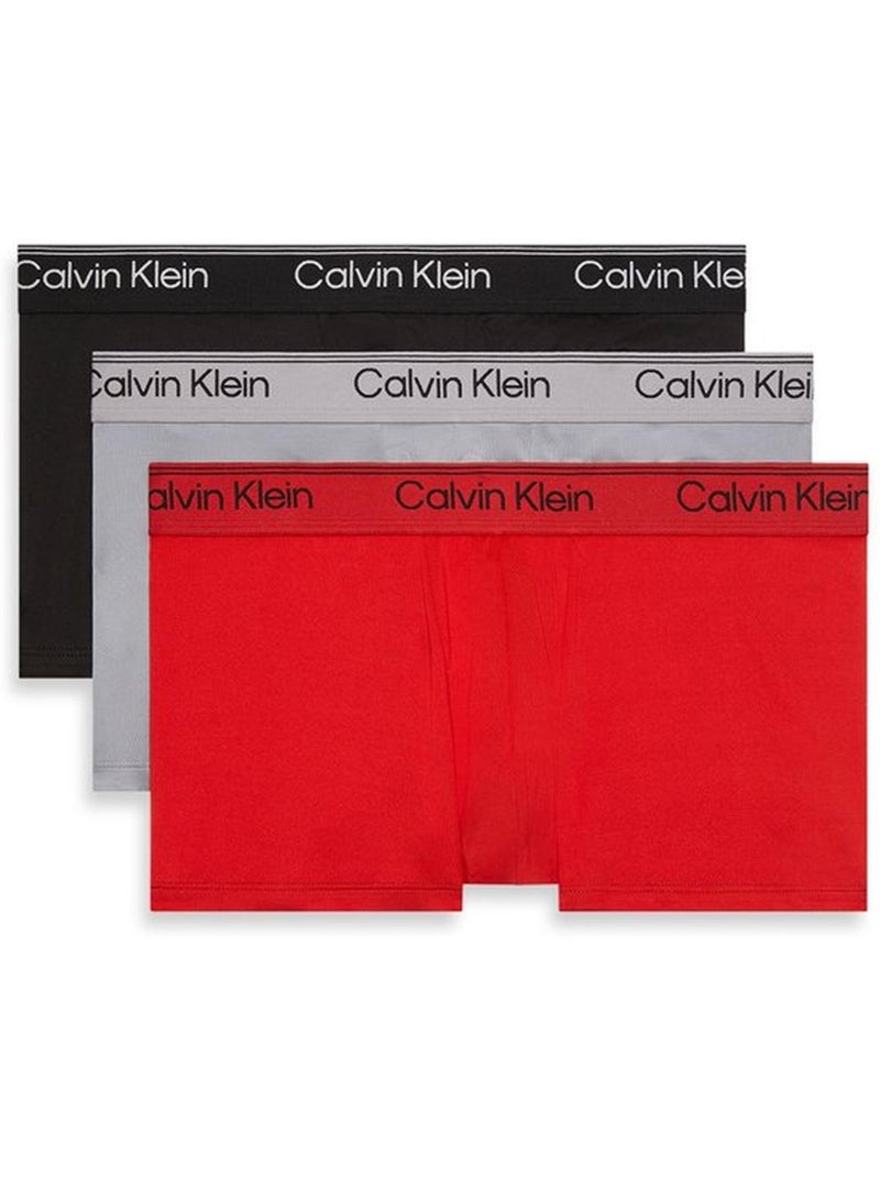 Calvin Klein Jeans Heren Boxershorts - 3-Pack Zwart/Rood Low Rise Trunk Zwart - Kiabi