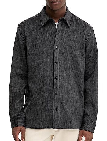 Calvin klein jeans heren corduroy overhemd met blauwe strepen