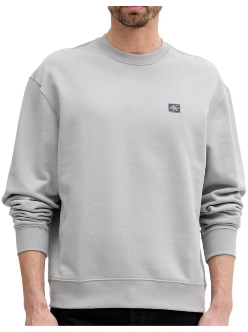 Calvin Klein Jeans Heren Grijze Terry Badge Sweatshirt - Kiabi Calvin Klein Jeans Heren Grijze Terry Badge Sweatshirt - Kiabi
