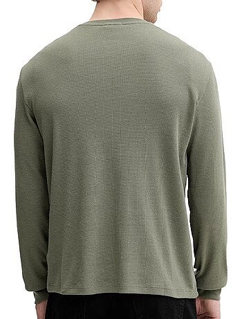 Calvin klein jeans heren wafel sweatshirt met badges - wit