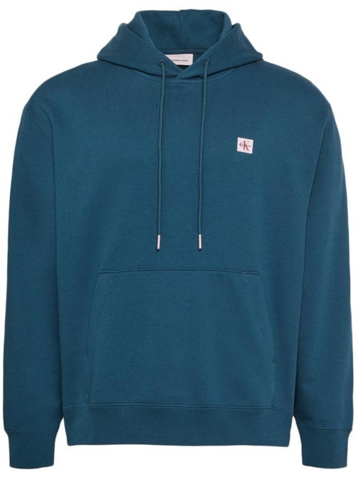 Calvin Klein Jeans Heren Hoodie Blauw met Micro Badge - Kiabi Calvin Klein Jeans Heren Hoodie Blauw met Micro Badge - Kiabi