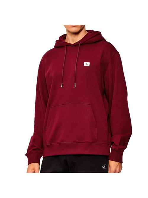 Calvin Klein Jeans Heren Hoodie Bordeaux - Micro Badge - Kiabi Calvin Klein Jeans Heren Hoodie Bordeaux - Micro Badge - Kiabi