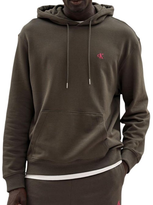 Calvin Klein Jeans Heren Hoodie Bruin 350 Terry Monogram - Kiabi Calvin Klein Jeans Heren Hoodie Bruin 350 Terry Monogram - Kiabi