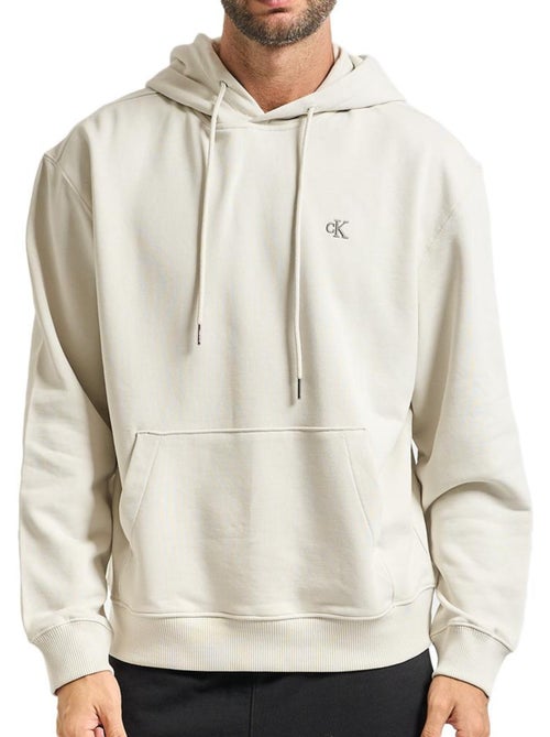 Calvin Klein Jeans Heren Hoodie Ecru 350 Terry Monogram - Kiabi Calvin Klein Jeans Heren Hoodie Ecru 350 Terry Monogram - Kiabi