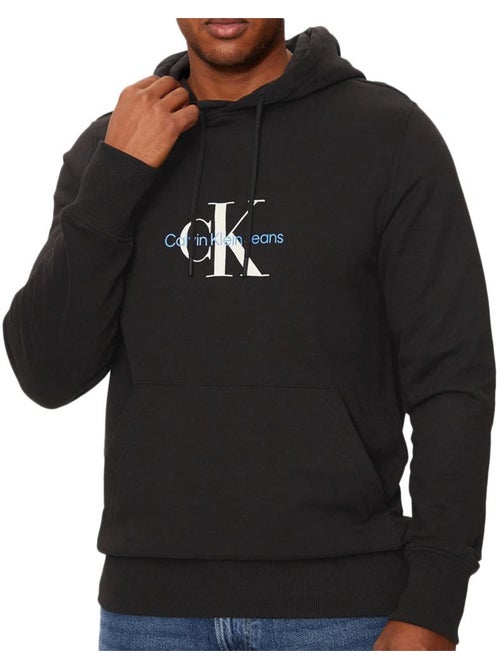 Calvin Klein Jeans Heren Hoodie Zwart Distressed Monologo - Kiabi Calvin Klein Jeans Heren Hoodie Zwart Distressed Monologo - Kiabi