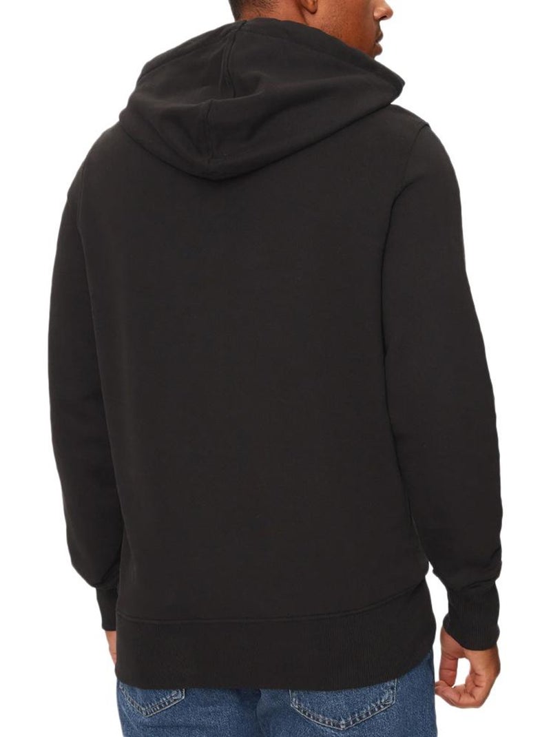 Calvin Klein Jeans Heren Hoodie Zwart Distressed Monologo Zwart - Kiabi