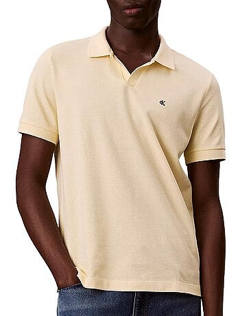 Calvin klein jeans heren polo lichtblauw met monogram piqué