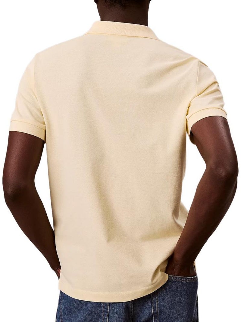 Calvin klein jeans heren polo geel met monogram piqué Geel - Kiabi