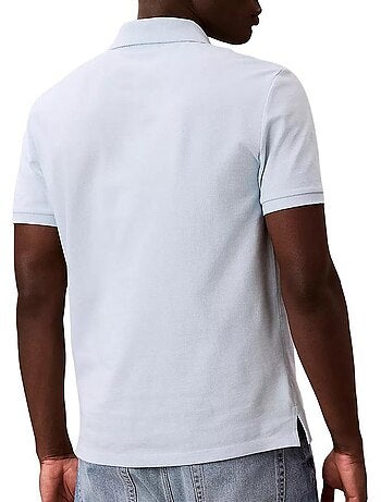 Calvin klein jeans heren polo lichtblauw met monogram piqué