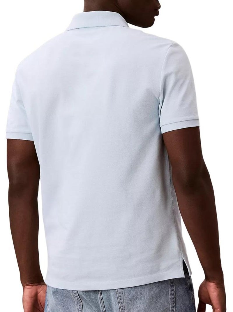 Calvin klein jeans heren polo lichtblauw met monogram piqué Blauw - Kiabi