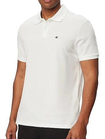 Calvin klein jeans heren polo lichtblauw met monogram piqué