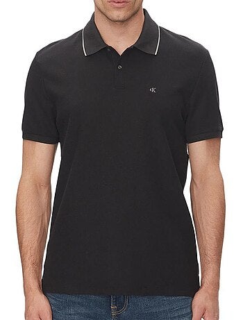 Calvin klein jeans heren polo zwart refined