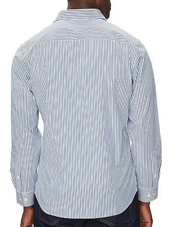Calvin klein jeans heren poplin gestreepte overhemd blauw