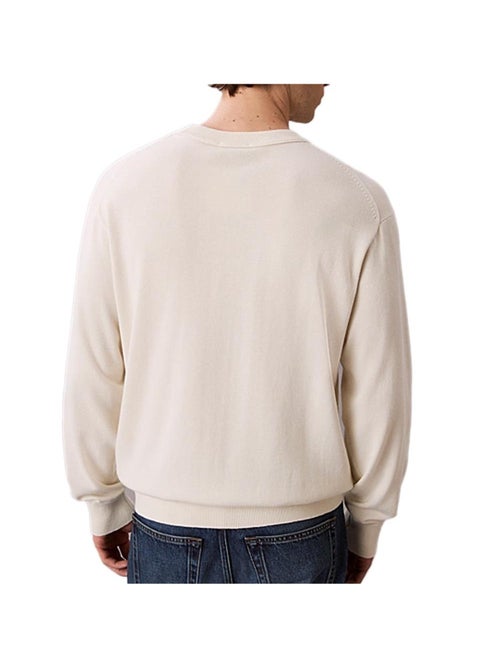 Calvin Klein Jeans Heren Relaxed Fit Sweater Beige Katoen - Kiabi Calvin Klein Jeans Heren Relaxed Fit Sweater Beige Katoen - Kiabi