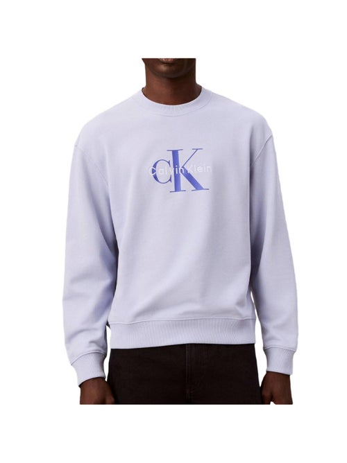 Calvin Klein Jeans Heren Sweatshirt Blauw 350terry Mono - Kiabi Calvin Klein Jeans Heren Sweatshirt Blauw 350terry Mono - Kiabi