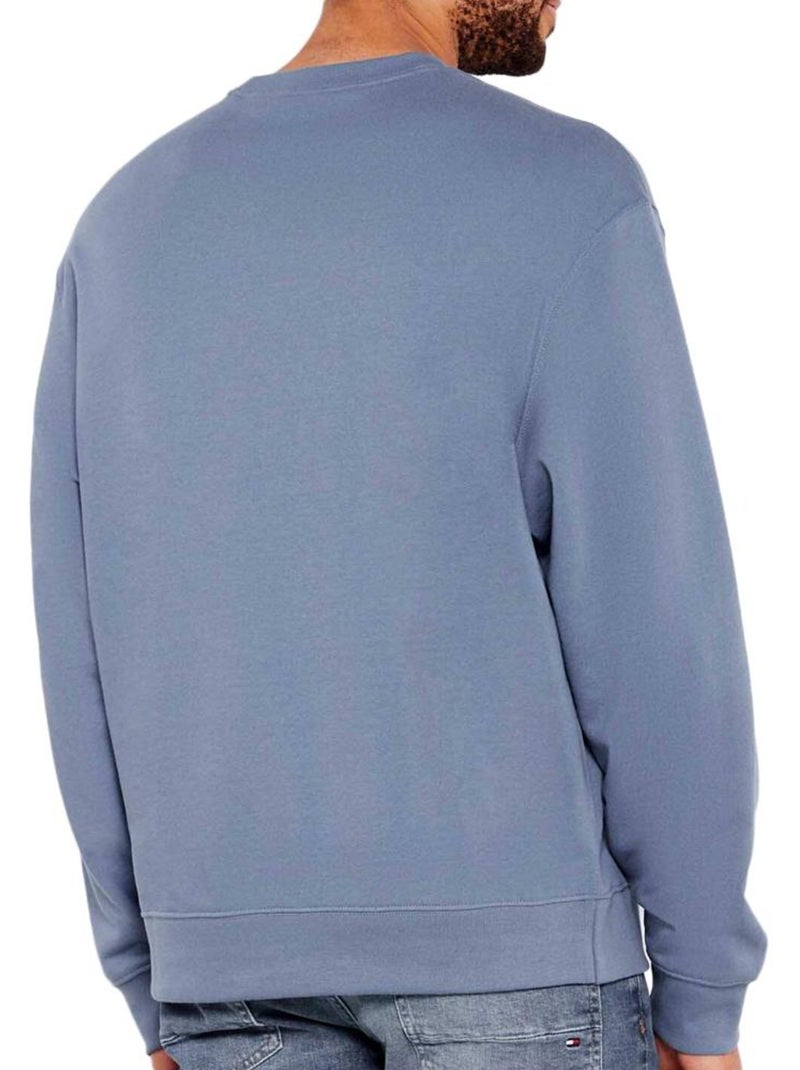 Calvin Klein Jeans Heren Sweatshirt Blauw met Badgelogo Blauw - Kiabi