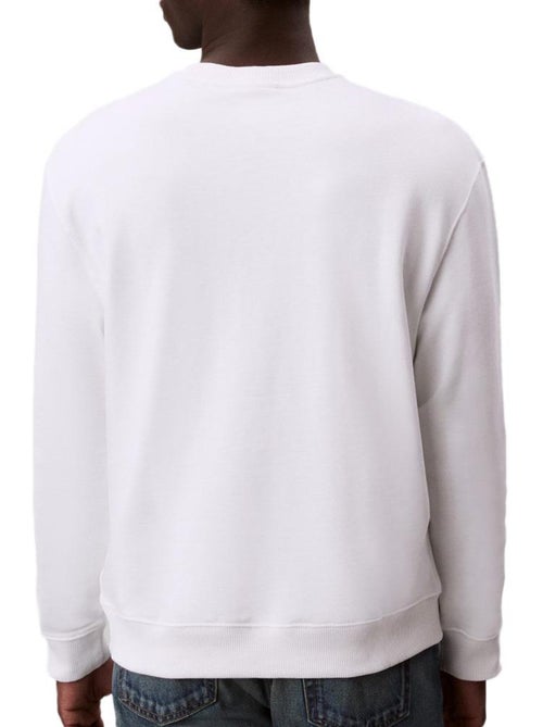 Calvin Klein Jeans Heren Sweatshirt Wit Terry Katoen - Kiabi Calvin Klein Jeans Heren Sweatshirt Wit Terry Katoen - Kiabi