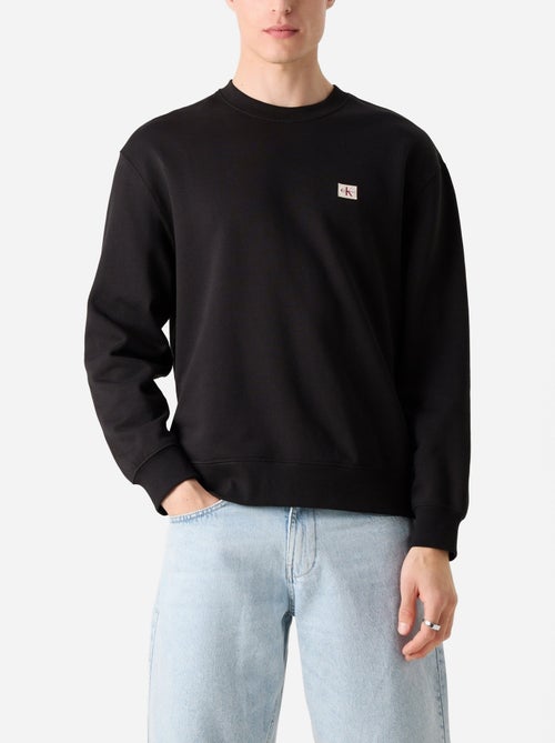 Calvin Klein Jeans Heren Sweatshirt Zwart met Badge - Kiabi Calvin Klein Jeans Heren Sweatshirt Zwart met Badge - Kiabi