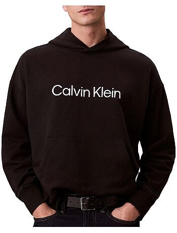Calvin klein jeans heren sweatshirt zwart standaard pasvorm