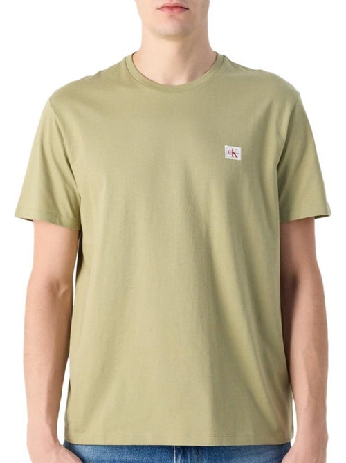 Calvin Klein Jeans Heren T-Shirt Groen met Badge - Duurzaam Katoen - Kiabi Calvin Klein Jeans Heren T-Shirt Groen met Badge - Duurzaam Katoen - Kiabi