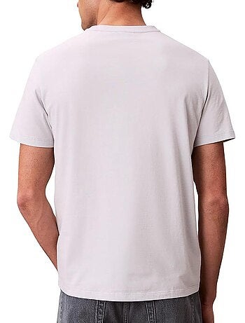 Calvin klein jeans mauve t-shirt met badge voor heren