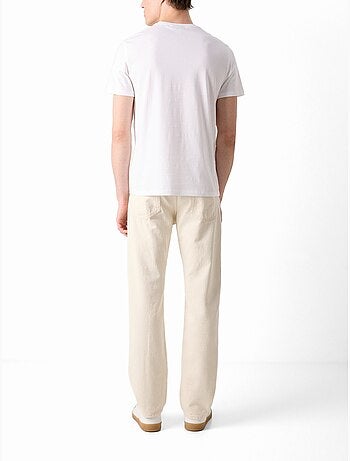 Calvin klein jeans heren t-shirt wit met badge - jersey