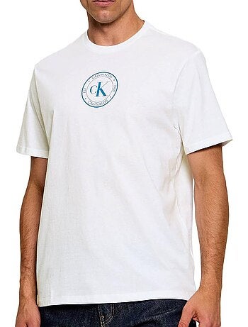 Calvin klein jeans heren t-shirt rood met logo - ss 30s eu crest