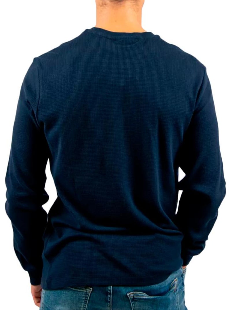 Calvin Klein Jeans Heren Wafel Sweatshirt met Badge - Marineblauw Marineblauw - Kiabi