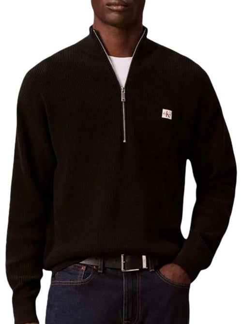 Calvin Klein Jeans Heren Wafel Sweatshirt Zwart - Kiabi Calvin Klein Jeans Heren Wafel Sweatshirt Zwart - Kiabi