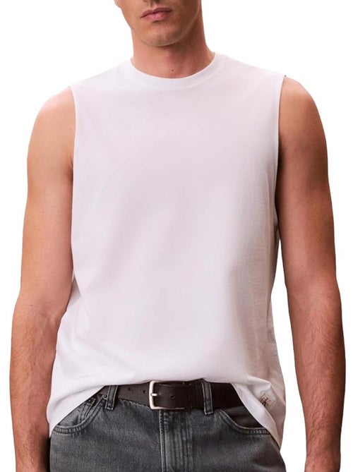 Calvin Klein Jeans Heren Wit Mouwloos T-shirt 30s - Kiabi Calvin Klein Jeans Heren Wit Mouwloos T-shirt 30s - Kiabi