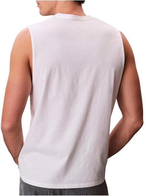 Calvin Klein Jeans Heren Wit Mouwloos T-shirt 30s - Kiabi Calvin Klein Jeans Heren Wit Mouwloos T-shirt 30s - Kiabi
