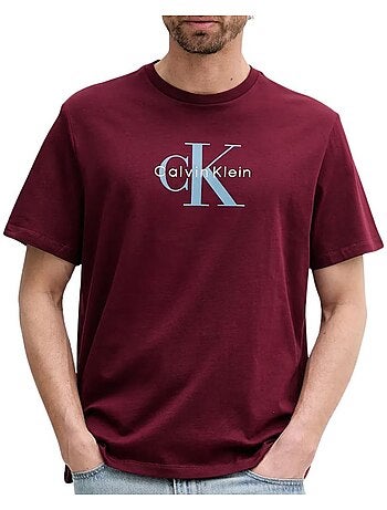 Calvin klein jeans hero t-shirt grijs/roze voor heren