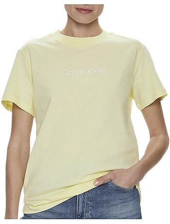 Calvin klein jeans hero logo t-shirt geel dames