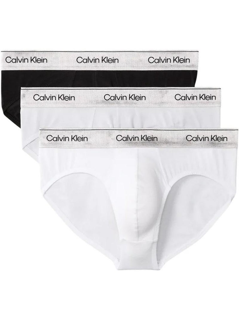 Calvin klein jeans hip briefs - set van 3 zwart/wit/grijs slips voor heren Zwart - Kiabi