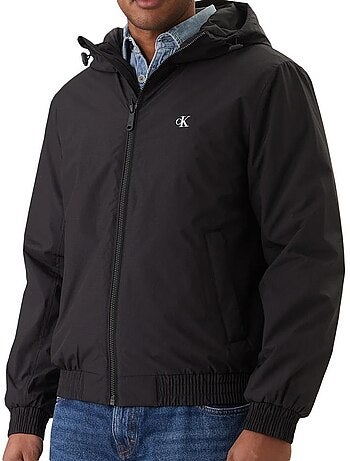 Calvin klein jeans hooded ripstop vest voor heren - zwart