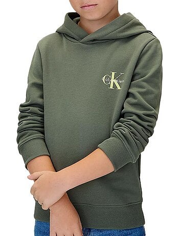 Calvin klein jeans jongens groene sweatshirt met klein monogram