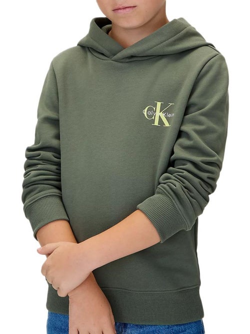 Calvin Klein Jeans Jongens Groene Sweatshirt met Klein Monogram - Kiabi Calvin Klein Jeans Jongens Groene Sweatshirt met Klein Monogram - Kiabi